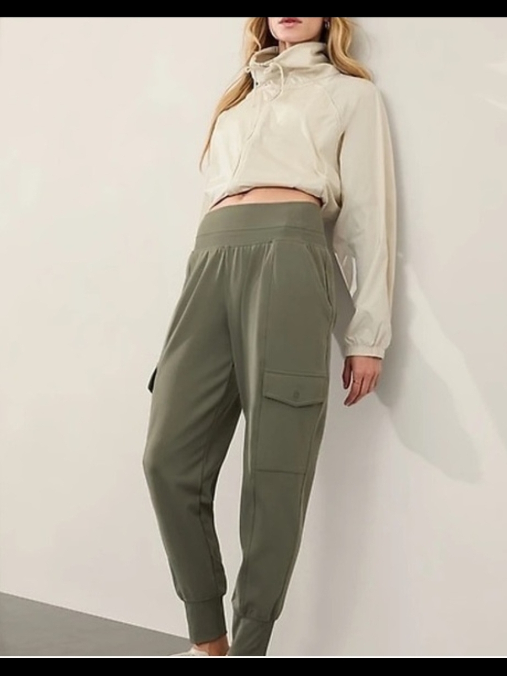 Athleta Olive Green Venice Cargo Jogger. NWT. Large Tall.